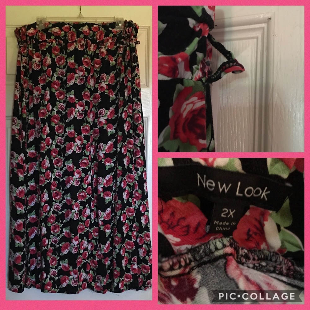 Ankle length flora print skirt